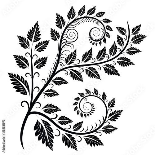 Elegant Floral Corner Ornament Design