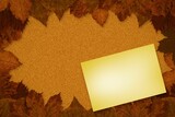 Autumn leaves with yellow note