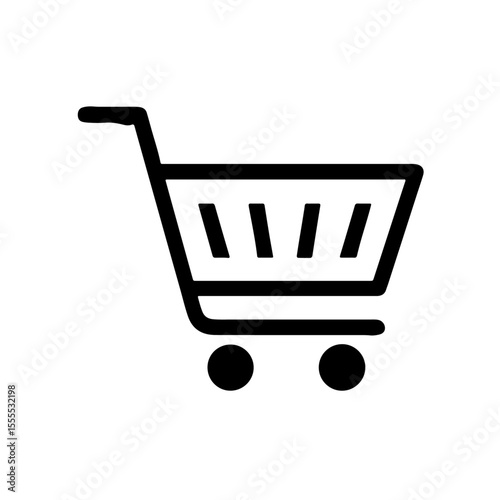 Simple Shopping Cart Icon: E-commerce, Retail, Online Buying Symbol