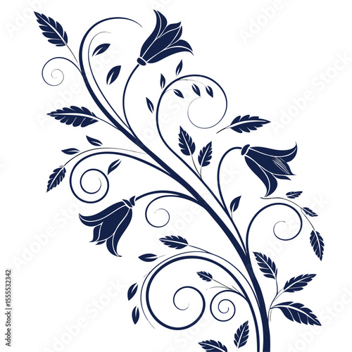 Elegant Floral Corner Ornament Design