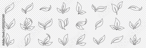 Green leaf icons set. Leaves icon on isolated background. Collection green leaf. Elements design for natural, eco, vegan, bio labels. Vector illustration EPS 10