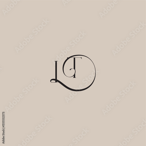 dinamyc curvy initial concept monogram wedding logo letter elegant and luxury style IT