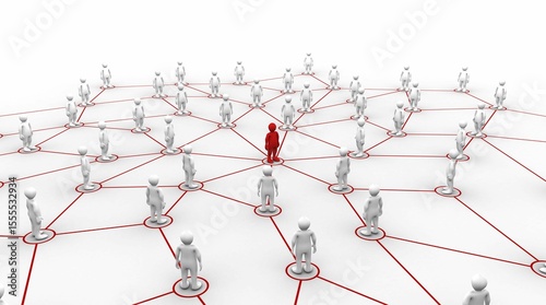 Tableau sur toile Human figures with connecting lines