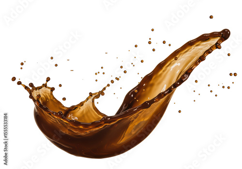 Isolated Coffee Splash with Droplets