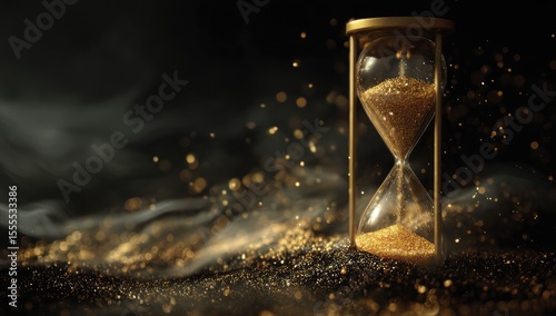 Golden hourglass in smoky darkness © RatWats