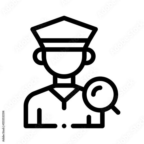 police detective line icon