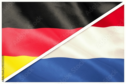 Close-up of German and Netherlands flags