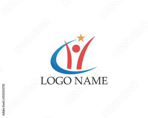 Adoption and community care Logo template vector icon