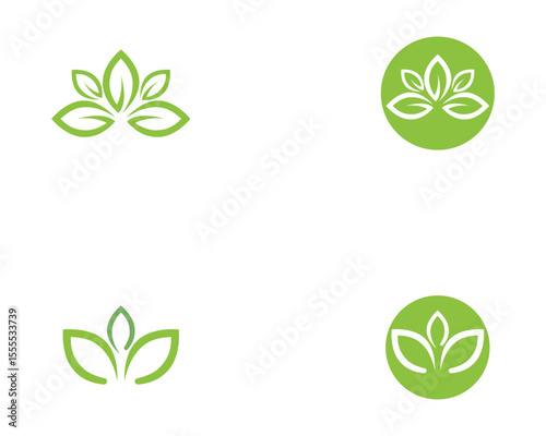 Logos of green leaf ecology nature element vector icon