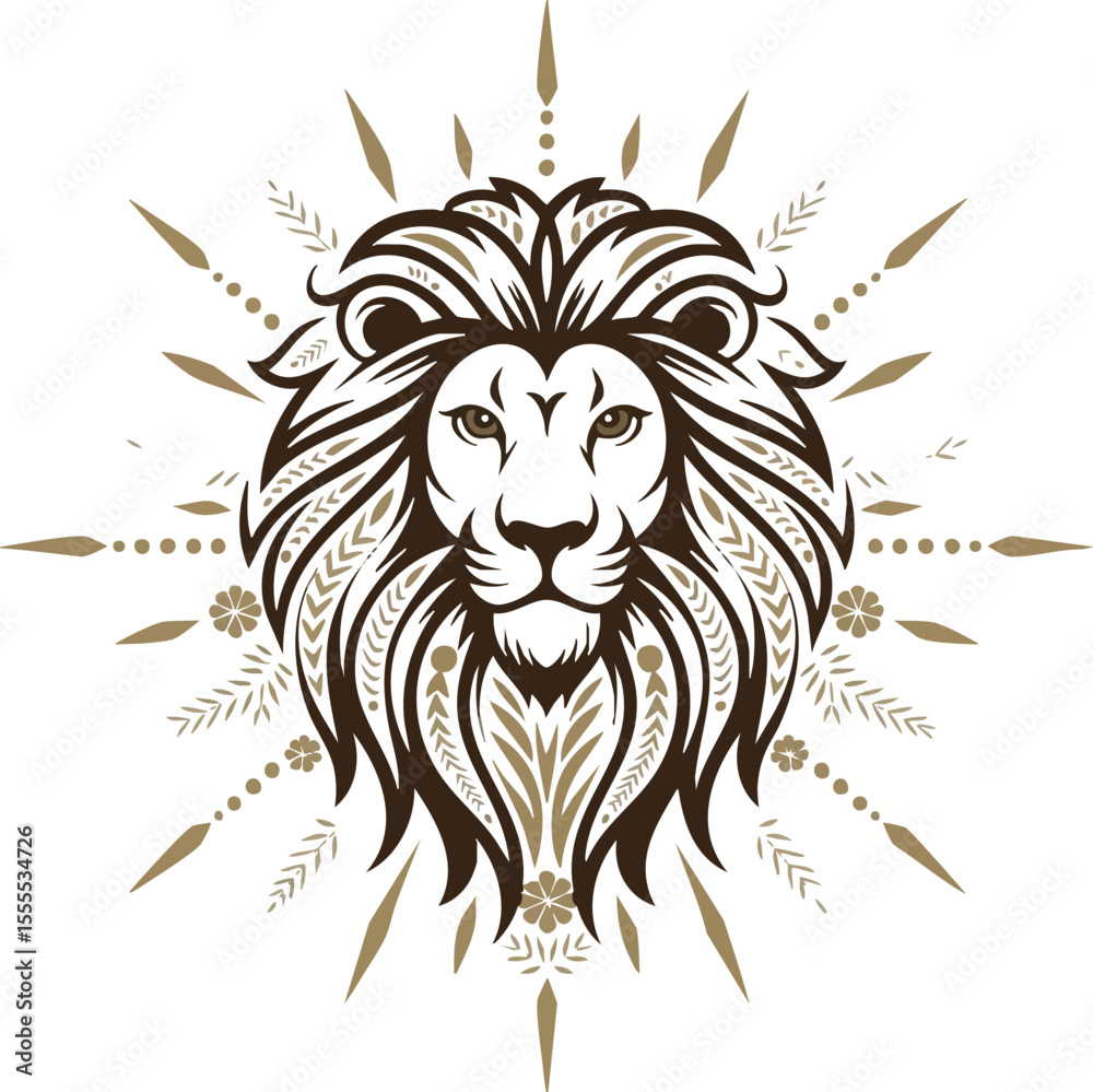 Obraz premium Heart-Marked Lion Vector