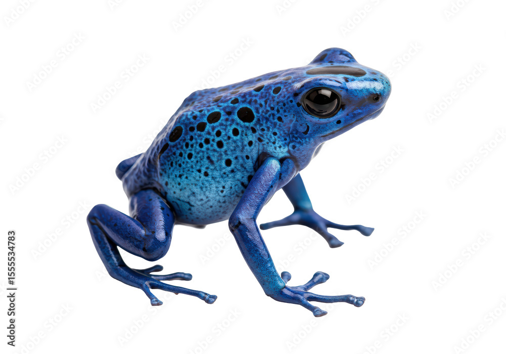 Obraz premium Isolated Blue Poison Dart Frog with Detailed Skin Texture