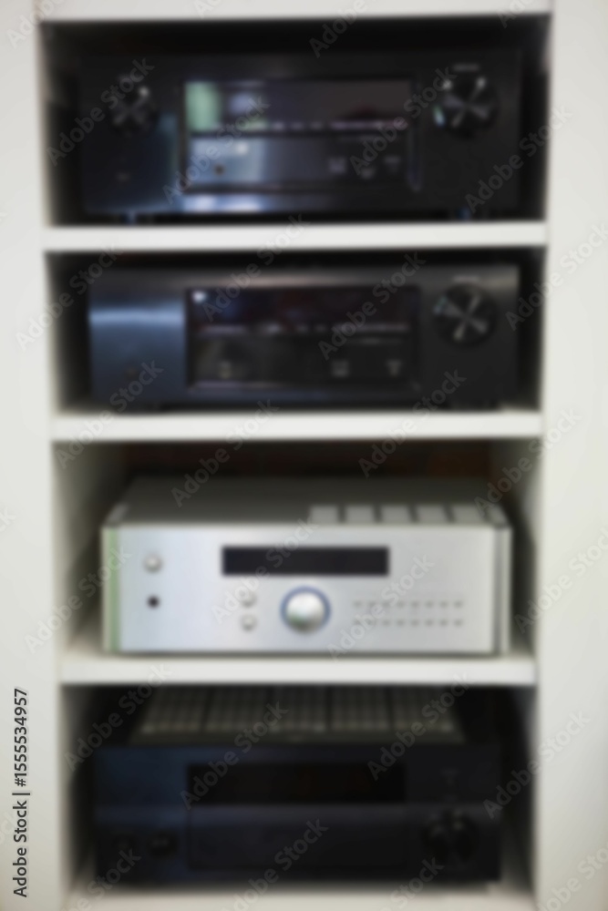 Fototapeta premium Defocused image of audio equipment