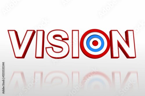 The word vision with target