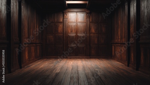 Dark, wooden interior room