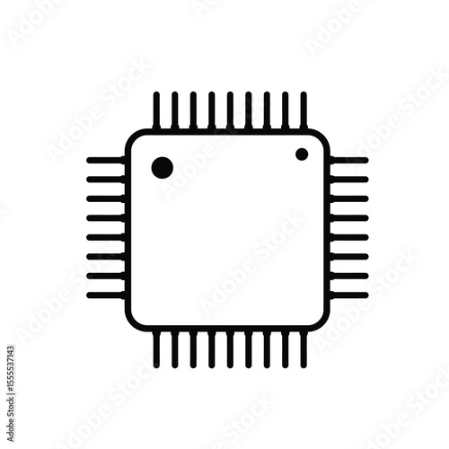 Computer microchip icon vector