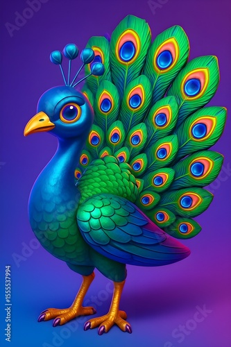 3D Model of a Majestic Peacock