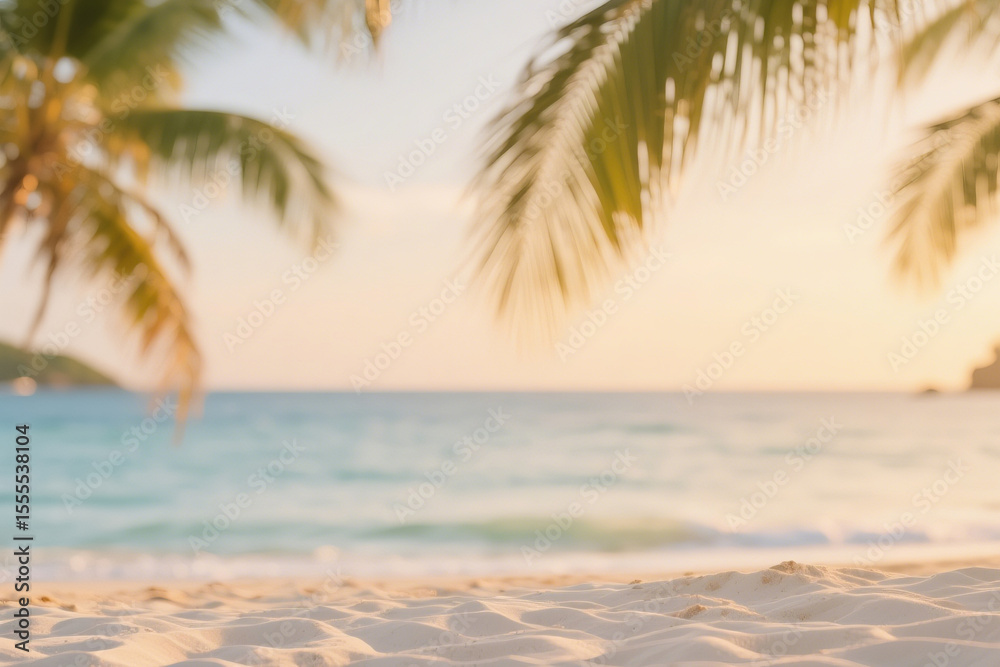 Obraz premium Serene Beach with Vacation Vibes and Sunlight