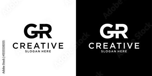GR or RG initial letter logo design vector