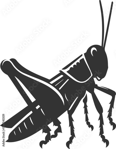 Grasshopper black clip art silhouette graphic drawing isolated animal illustration