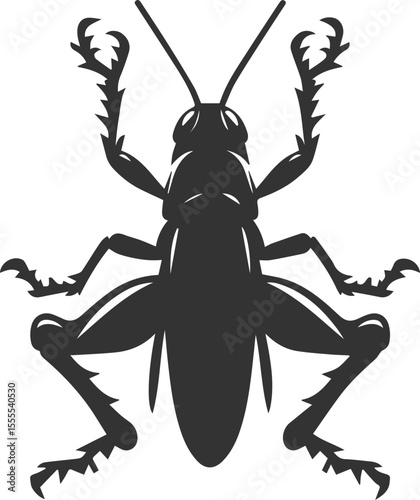 Grasshopper black clip art silhouette graphic drawing isolated animal illustration