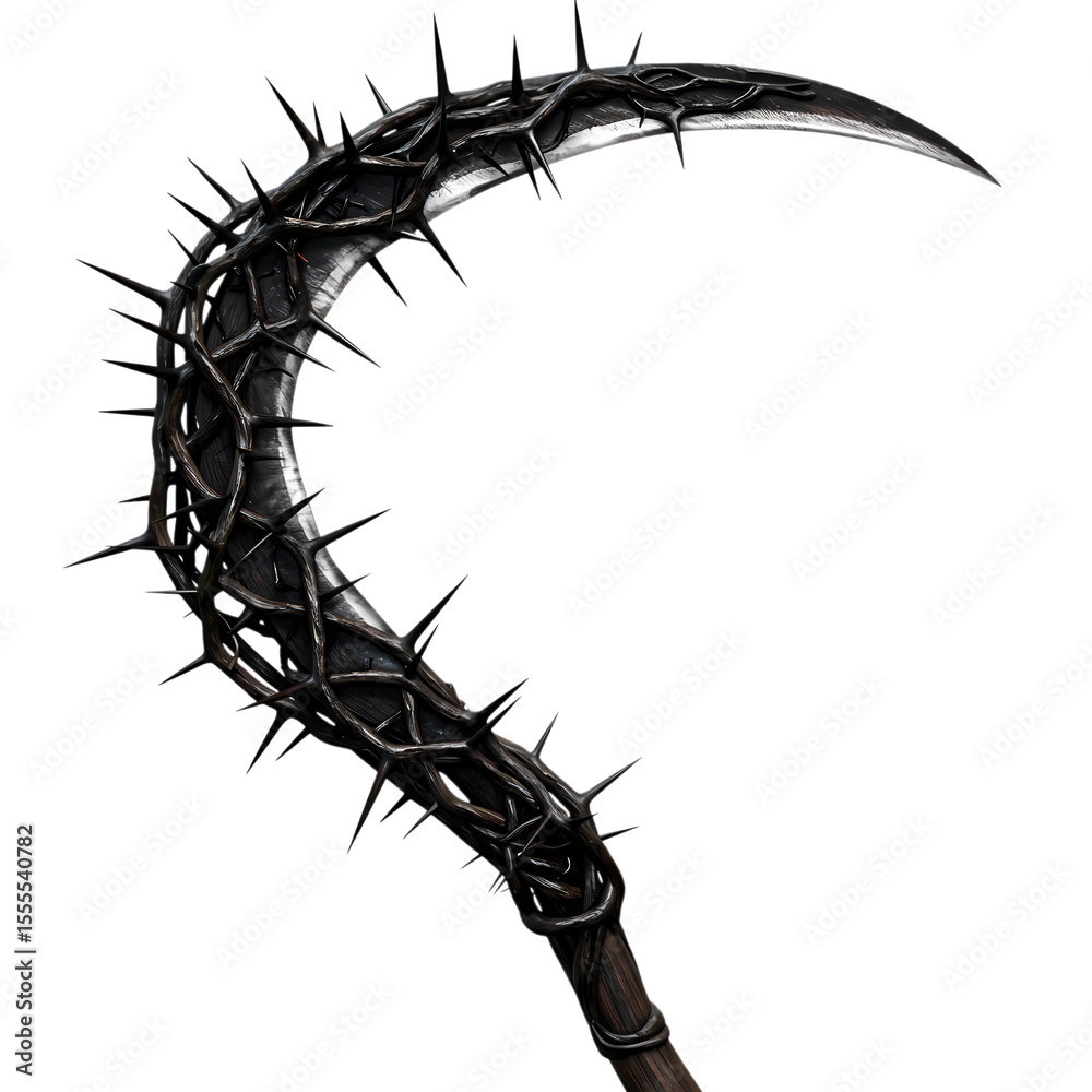 Fototapeta premium Spiked Scythe: Dark Fantasy Weapon Concept Art