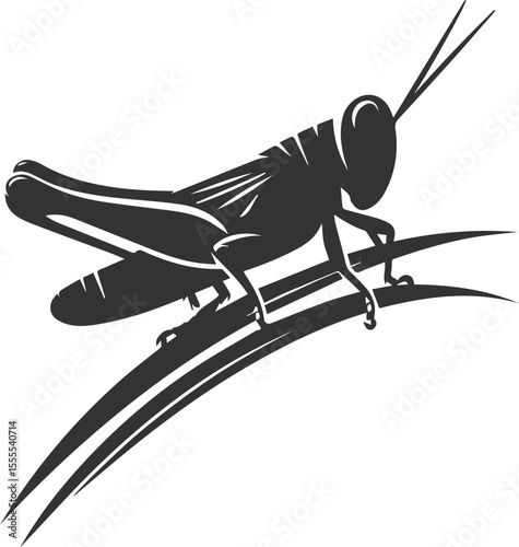 Grasshopper black clip art silhouette graphic drawing isolated animal illustration