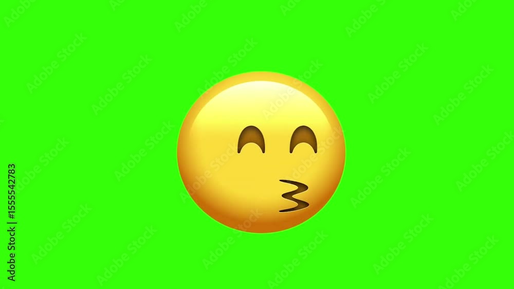 Kissing Face with Smiling Eyes Animated Emoji on a Transparent Background Kissing Face with Smiling Eyes Animated Emoji on a Transparent Background