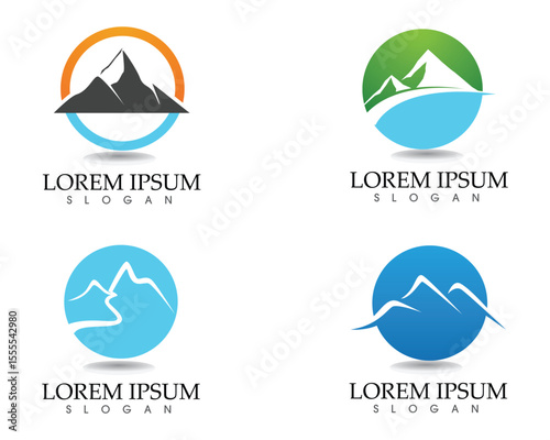 Mountain logo and symbols template icons vector app