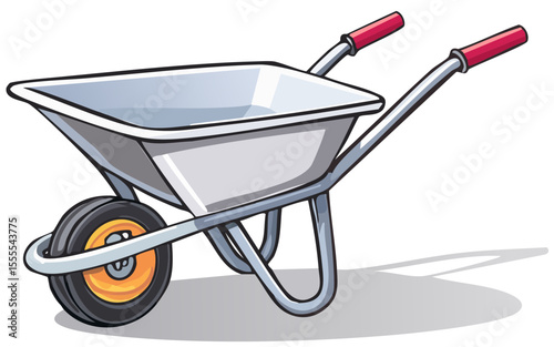 Garden Cart with Handles - Landscaping Equipment Art
