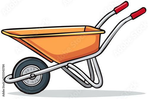 Construction Wheelbarrow Vector - Building Site Tool Design

