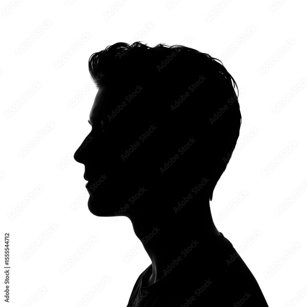 Mysterious Silhouette: A Dark Profile Portrait