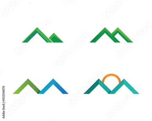Mountain nature landscape  logo and symbols  icons template