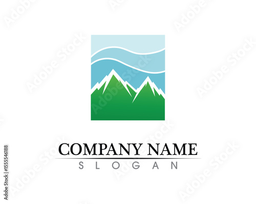 Mountain nature landscape  logo and symbols  icons template