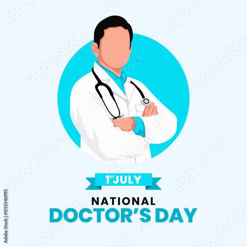 National Doctor's Day Celebration with Doctor Illustration

