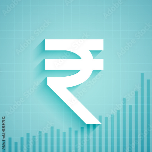 indian digital rupee symbol background with trading concept design