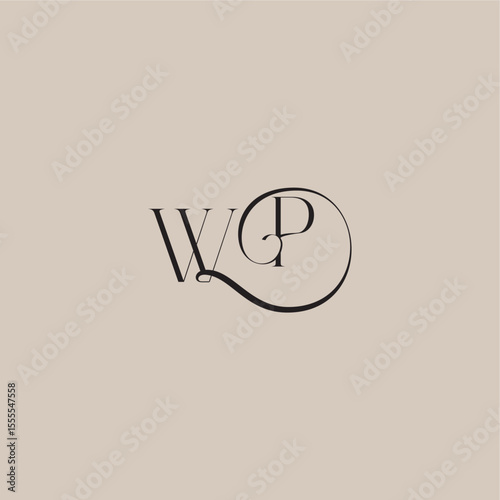 elegant and luxury style WP monogram wedding logo letter dinamyc curvy initial concept