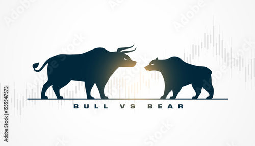 bullish growth vs bearish decline stock volatility background