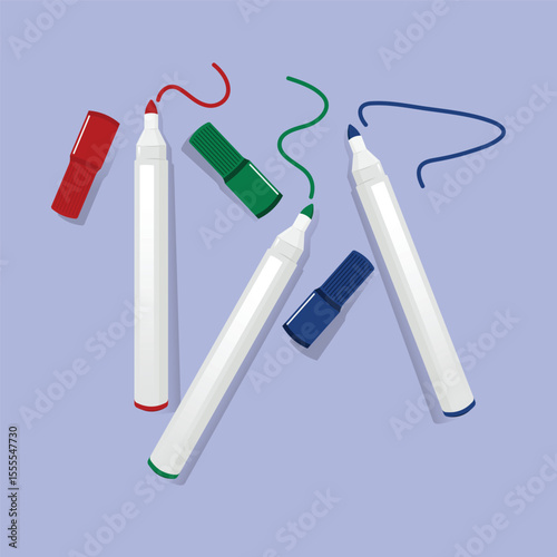 Red Green Blue colors markers stock design illustration