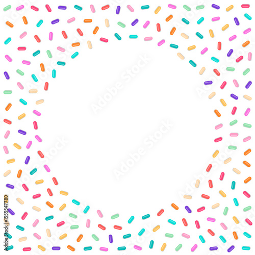 decorative colorful sprinkle pattern with empty frame design