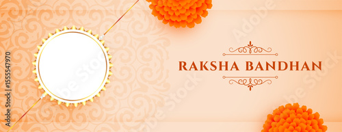 decorative raksha bandhan wishes banner with floral design