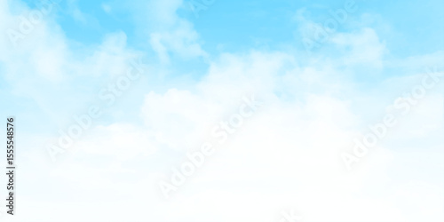 Beautiful blue sky clouds for background. Horizontal fluffy clouds in the blue sky