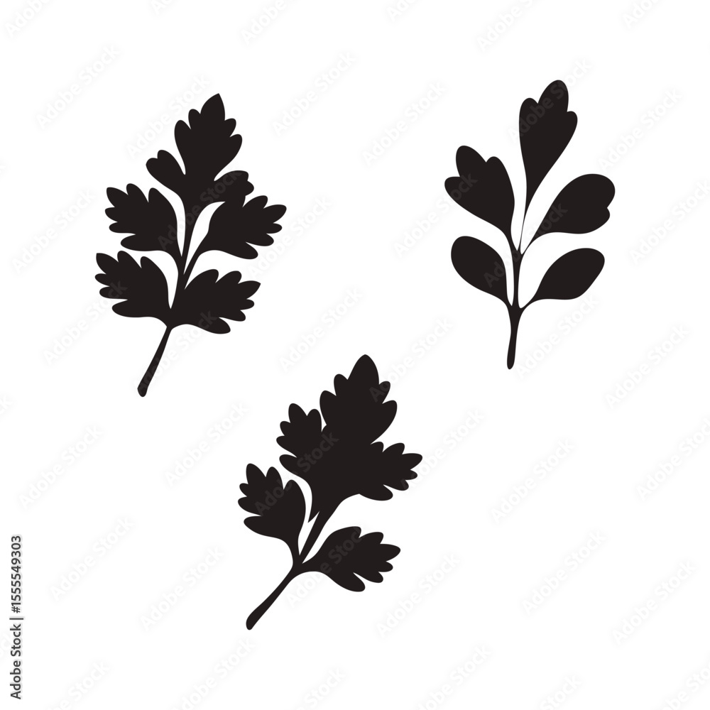 Fototapeta premium leaf silhouette, plant silhouette, leaf symbol