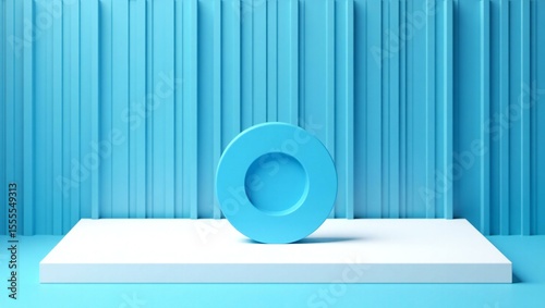 Abstract blue and white minimalist product display