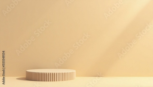 Beige minimalist product display platform