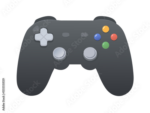 Dive into the virtual world with this sleek dark gray video game controller, perfect for representing gaming, entertainment, and digital leisure concepts with a transparent background.