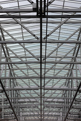 Modern architectural design showcasing a steel roof structure