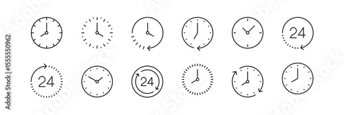 Minimalist Clock Icon Set