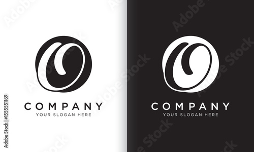 letter o logo template in black and white color. Modern trendy initial luxury o letter logo design with circle shape. Modern unique creative o logo design vector template.