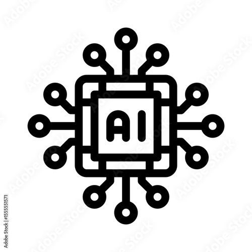 AI chip line icon