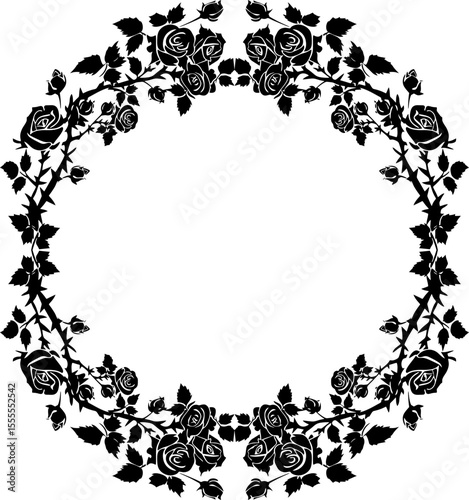 Rose wreath pattern frame 